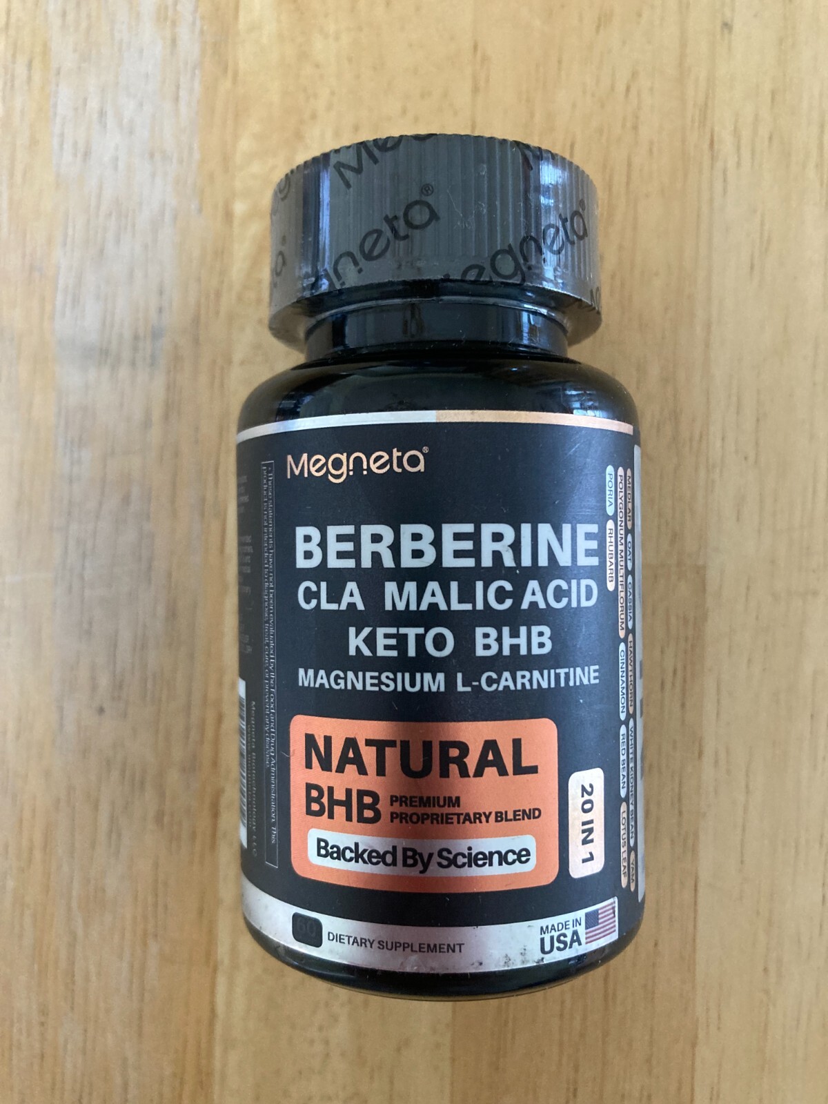 Megneta Berberine Complex 60 Capsules CLA Malic Acid Keto BHB Magnesium