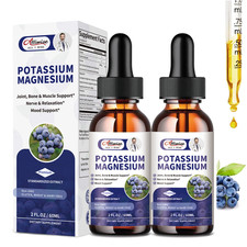 2x Potassium Magnesium Supplement Liquid High Absorption Calm Magnesium Complex