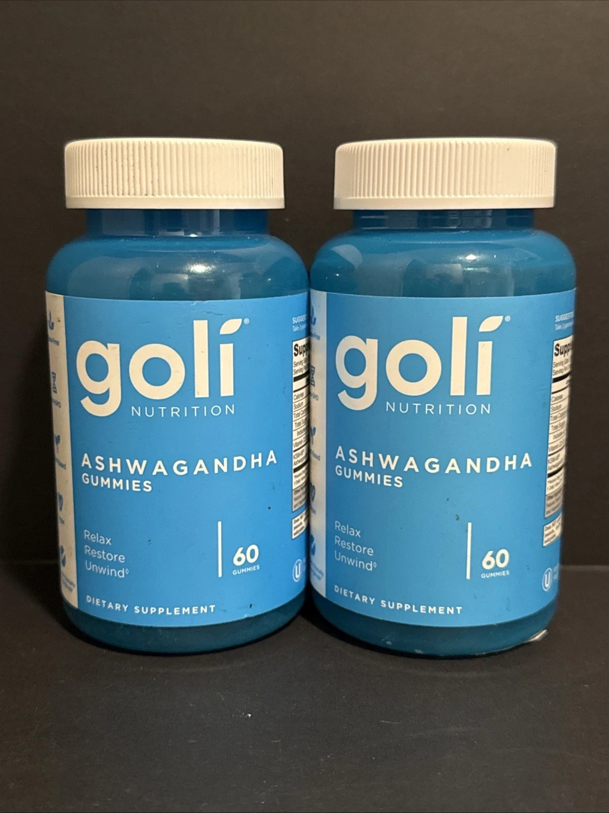 Goli Nutrition Ashwagandha GummiesMixed Berry 60 Count Gummies 2-Pack Exp 03/26