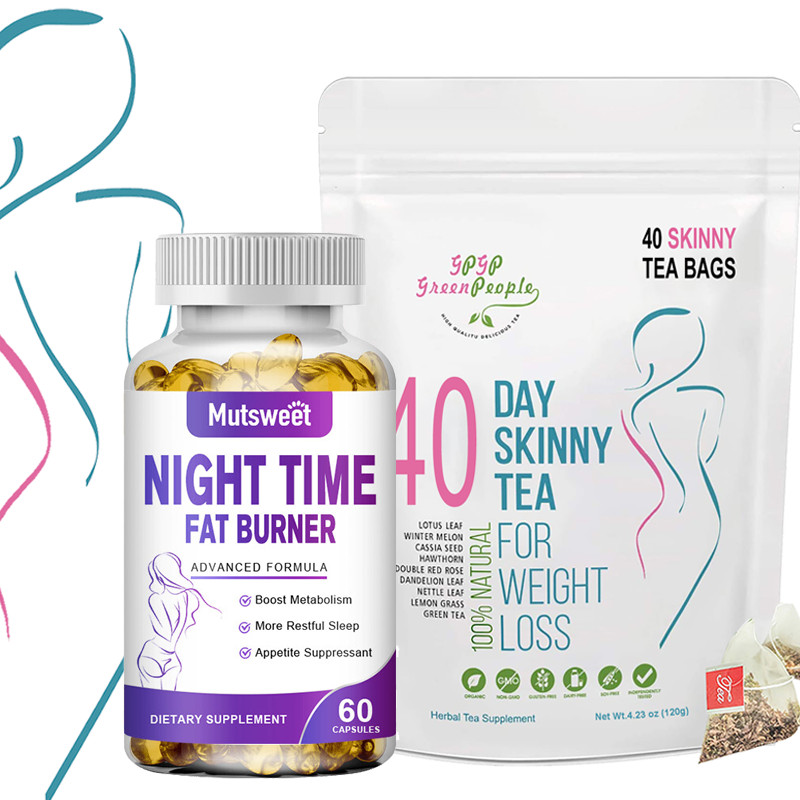 Night Time Fat Burner Capsules Natural Skinny Fit Detox Tea Bags Weight Loss
