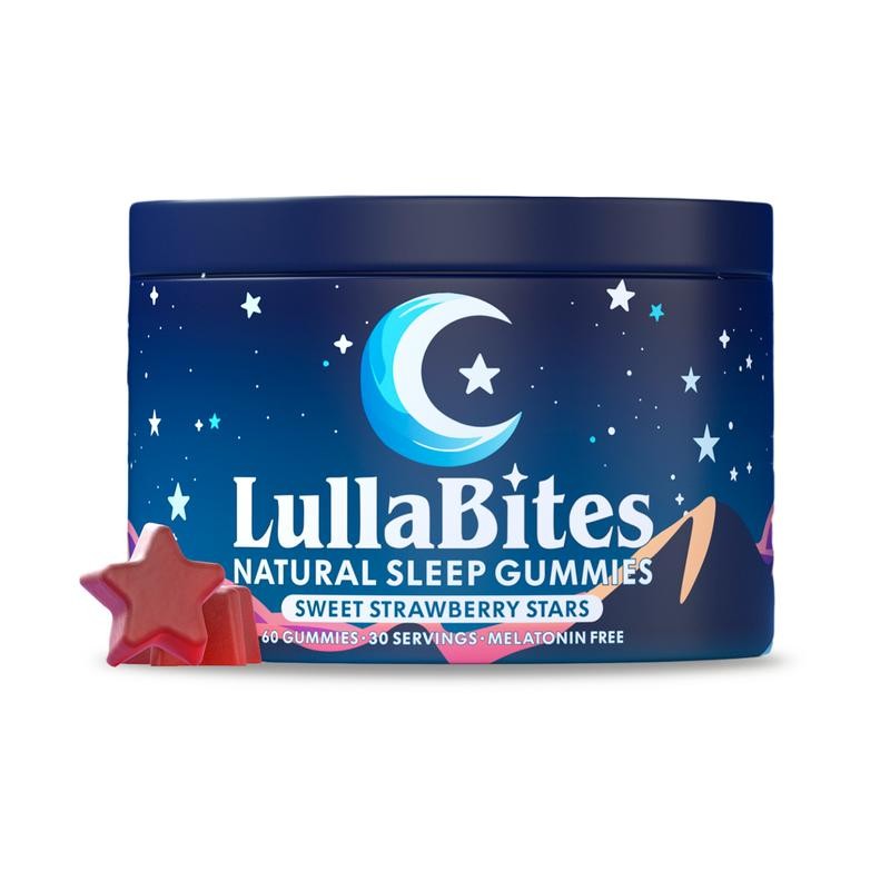 Melatonin-Free Sleep Gummies, Natural Strawberry Flavor, LullaBites, 30 Servings