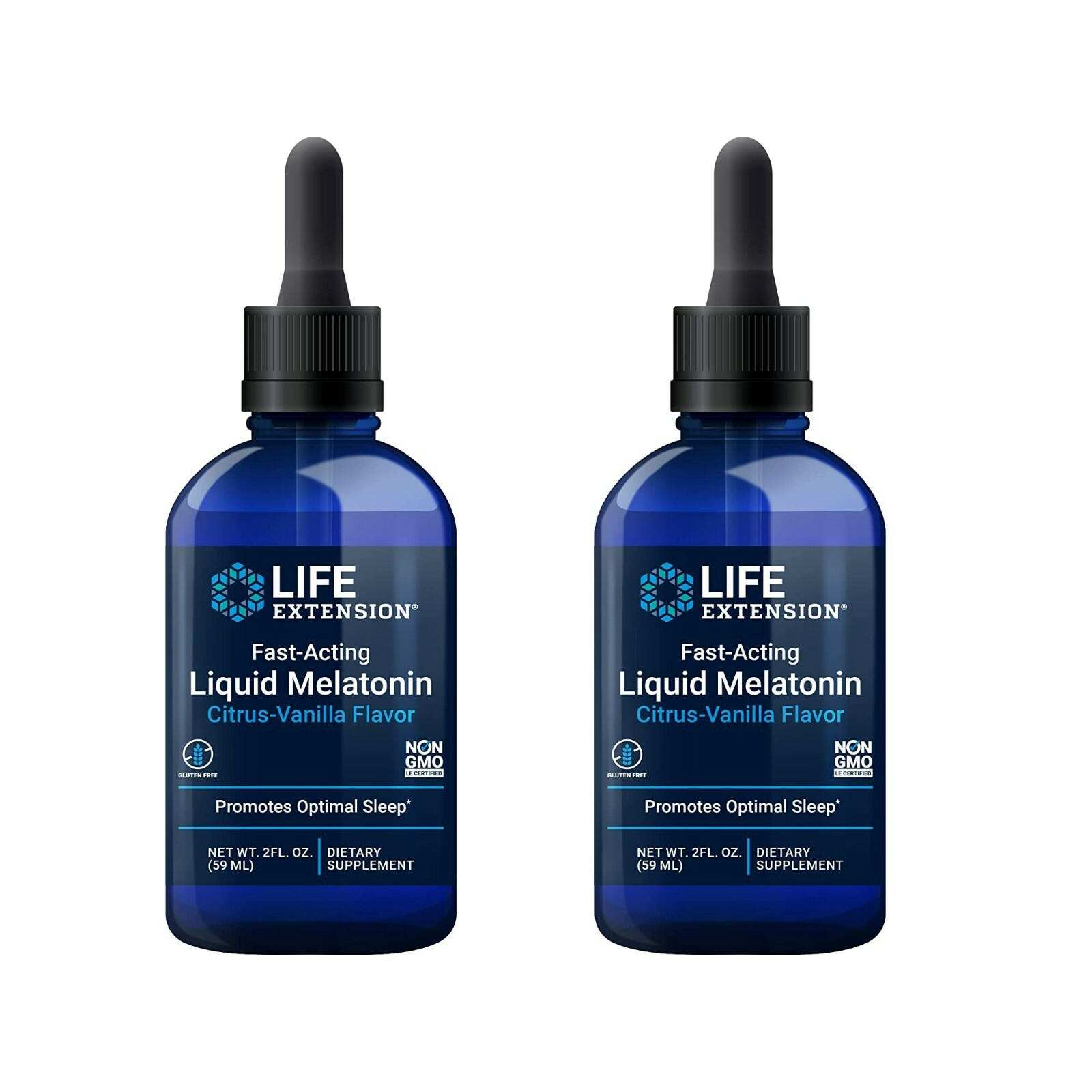 Life Extension Fast-Acting Liquid Melatonin Sleep & Cellular Health Support 2 oz