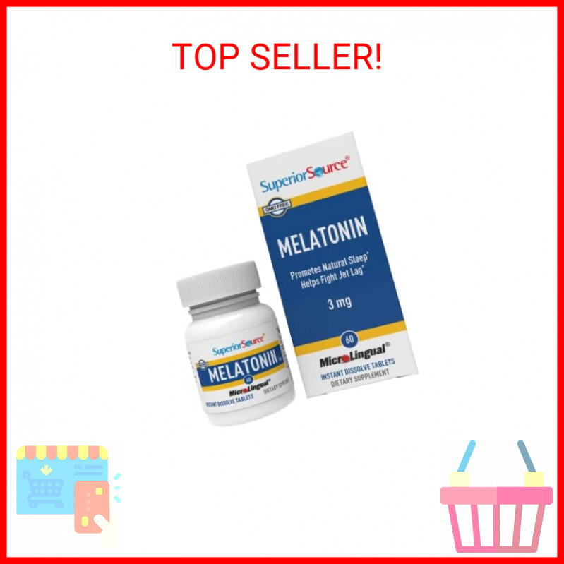 Superior Source Melatonin 3 mg, Quick Dissolve MicroLingual Tablets, 60 Ct, with