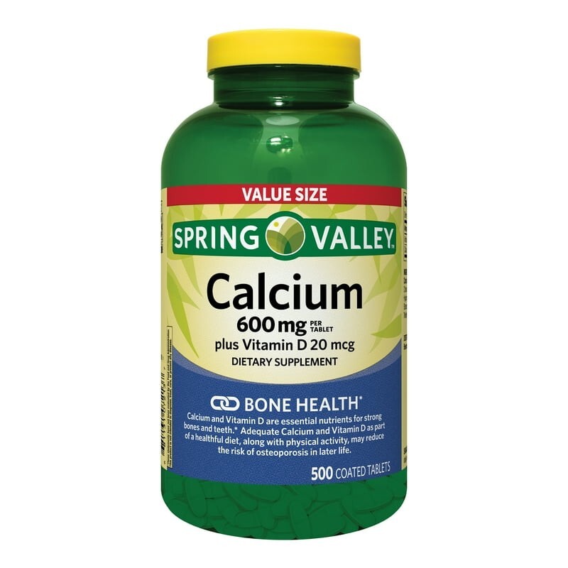 Calcium Plus Vitamin D Tablets Dietary Supplement 600 mg 500 Count