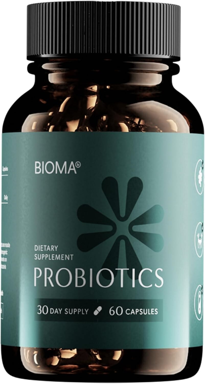 Bioma Probiotics for Digestive Health 3-in-1 Gut Health Formula – 60 Capsules