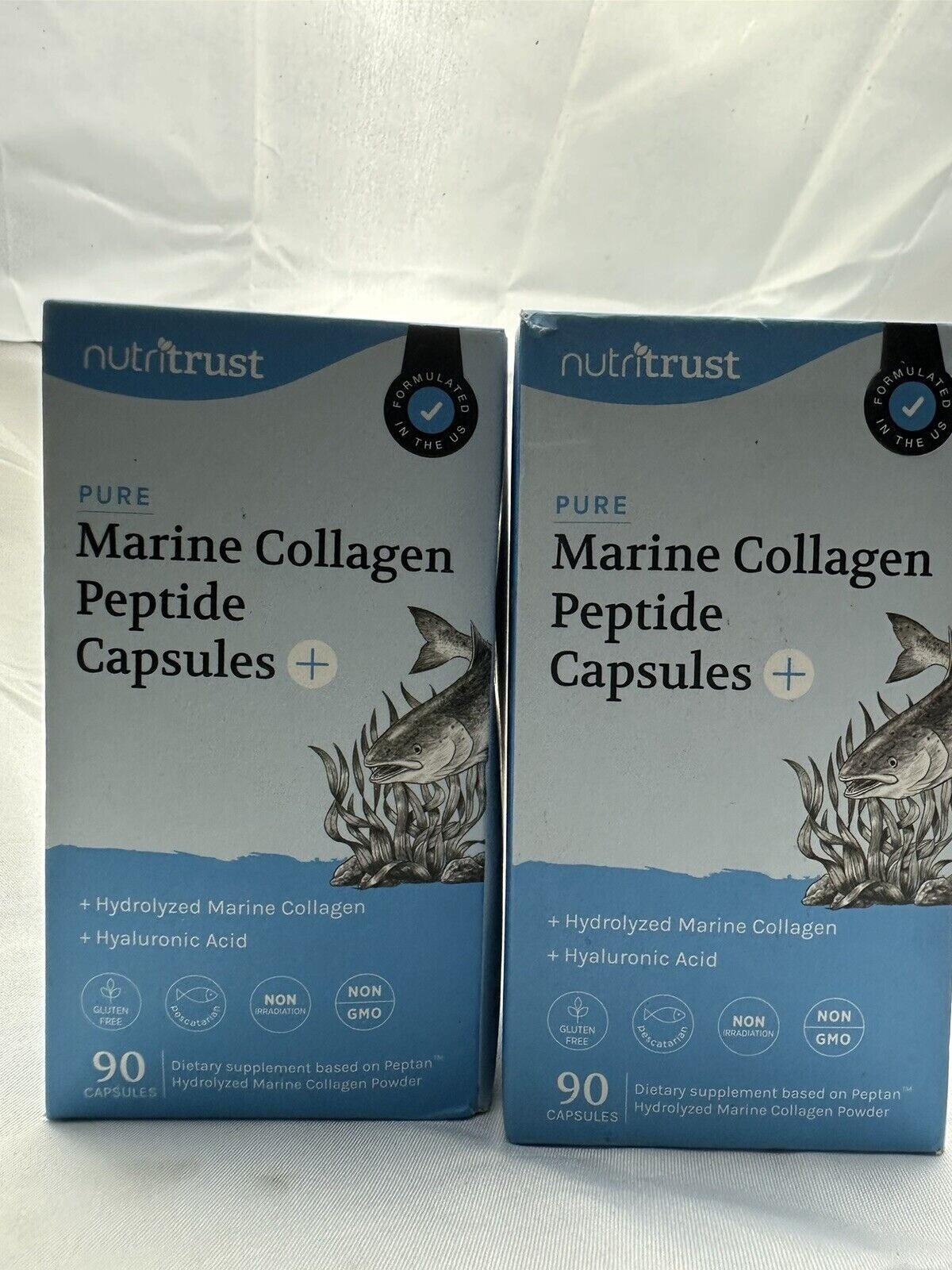 2 Marine Collagen Peptide Capsules Supplement 90 Capsules Exp 11/25 Hydrolyzed