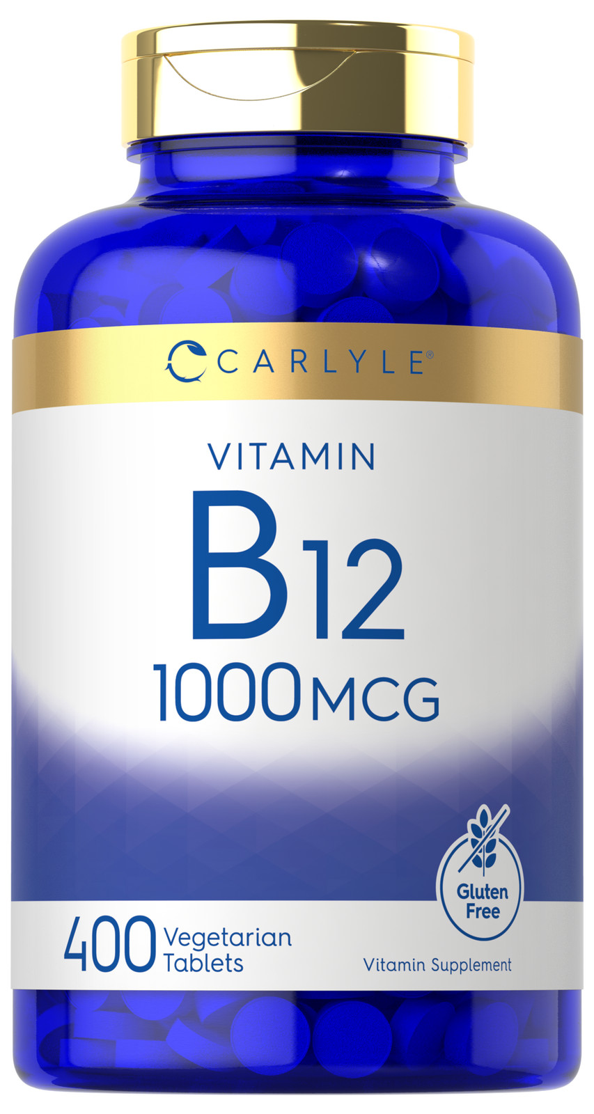 Vitamin B12 1000 mcg | 400 Tablets | Vegetarian, Non-GMO | by Carlyle