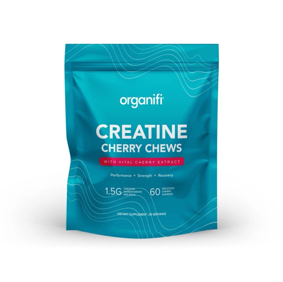 Organifi Creatine Chews – Premium Cherry Flavor | 30-Day Performance Supply