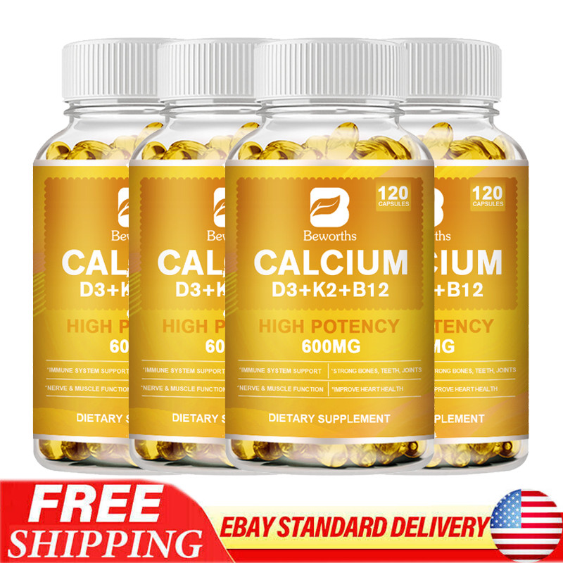 Calcium 1200mg with Vitamin D3 Supplement for Strong Bones & Muscle Health
