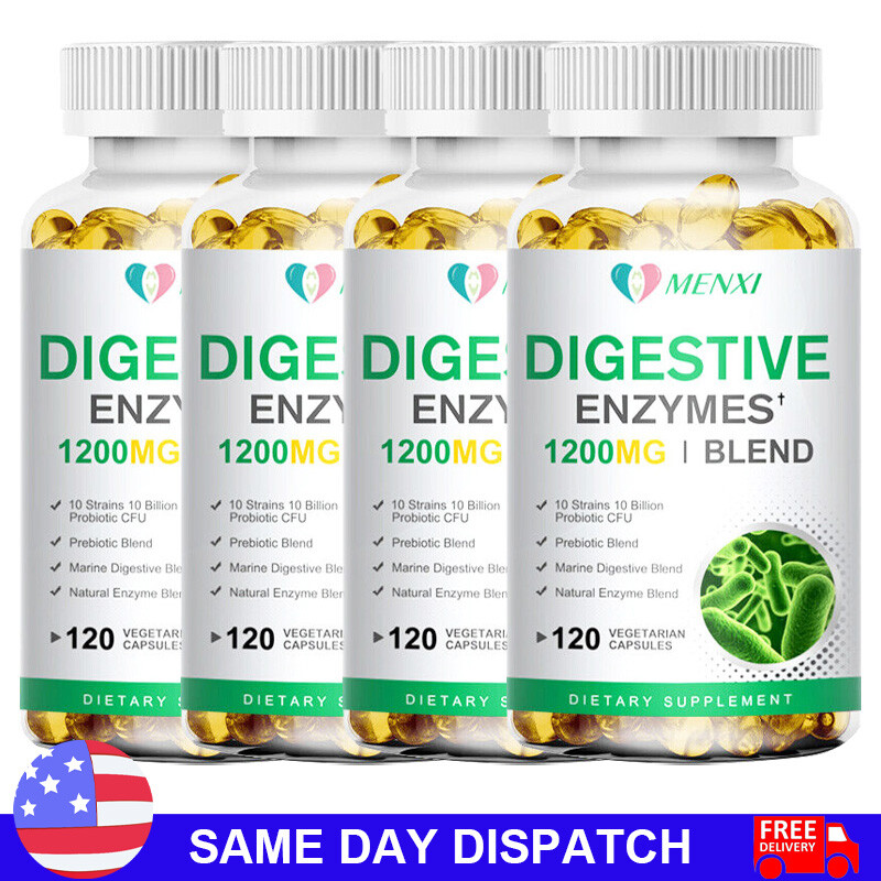 Digestive Enzymes Prebiotic & Probiotics Gas,Constipation & Bloating Relief Caps