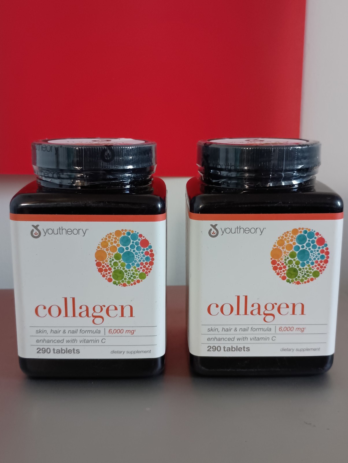 (2 Units) Youtheory Adv Collagen – 6,000 mg Collagen with Vitamin C -290 Tablets