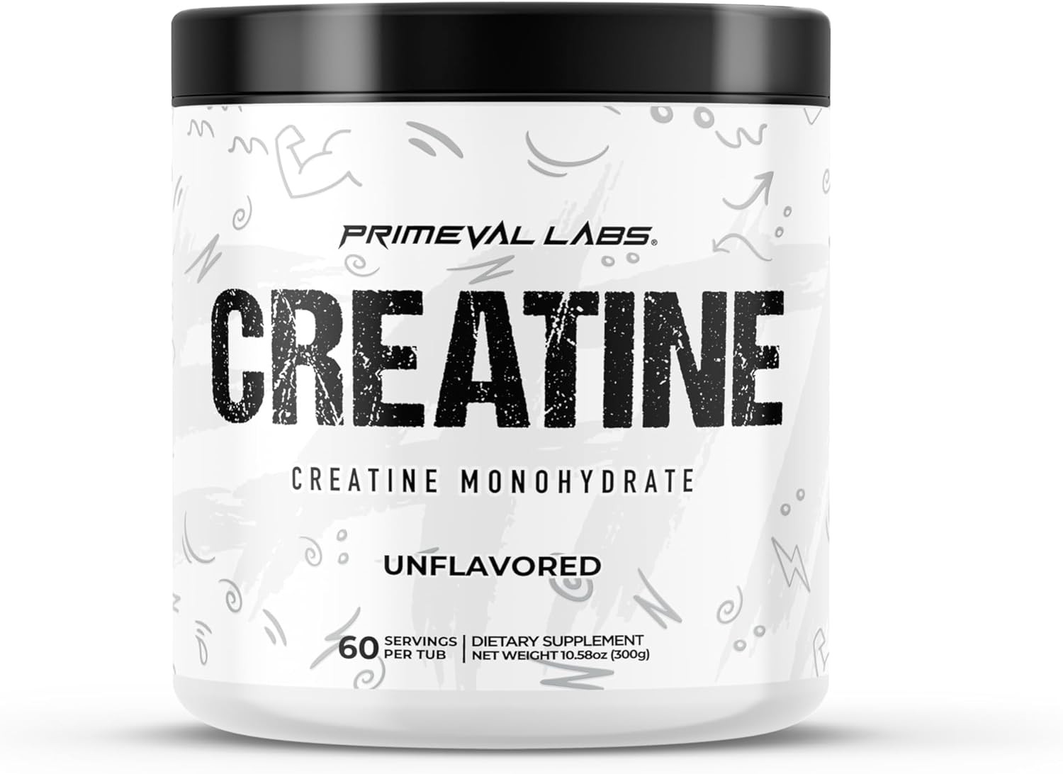 PRIMEVAL LABS CREATINE Monohydrate Size Strength Power 60 Servings Unflavored