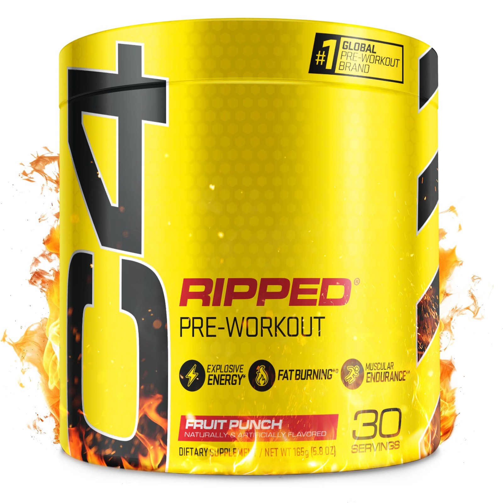 Cellucor C4 Ripped Pre Workout Powder Fruit Punch – Creatine Free + Sugar Free