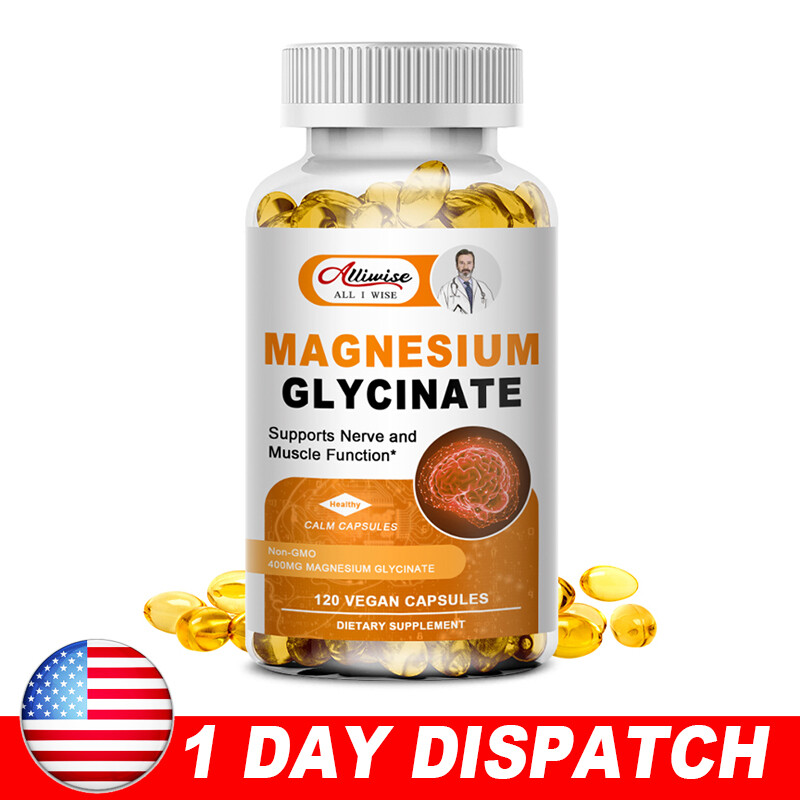 400MG Magnesium Glycinate High Absorption,Improved Sleep,Stress & Anxiety Relief