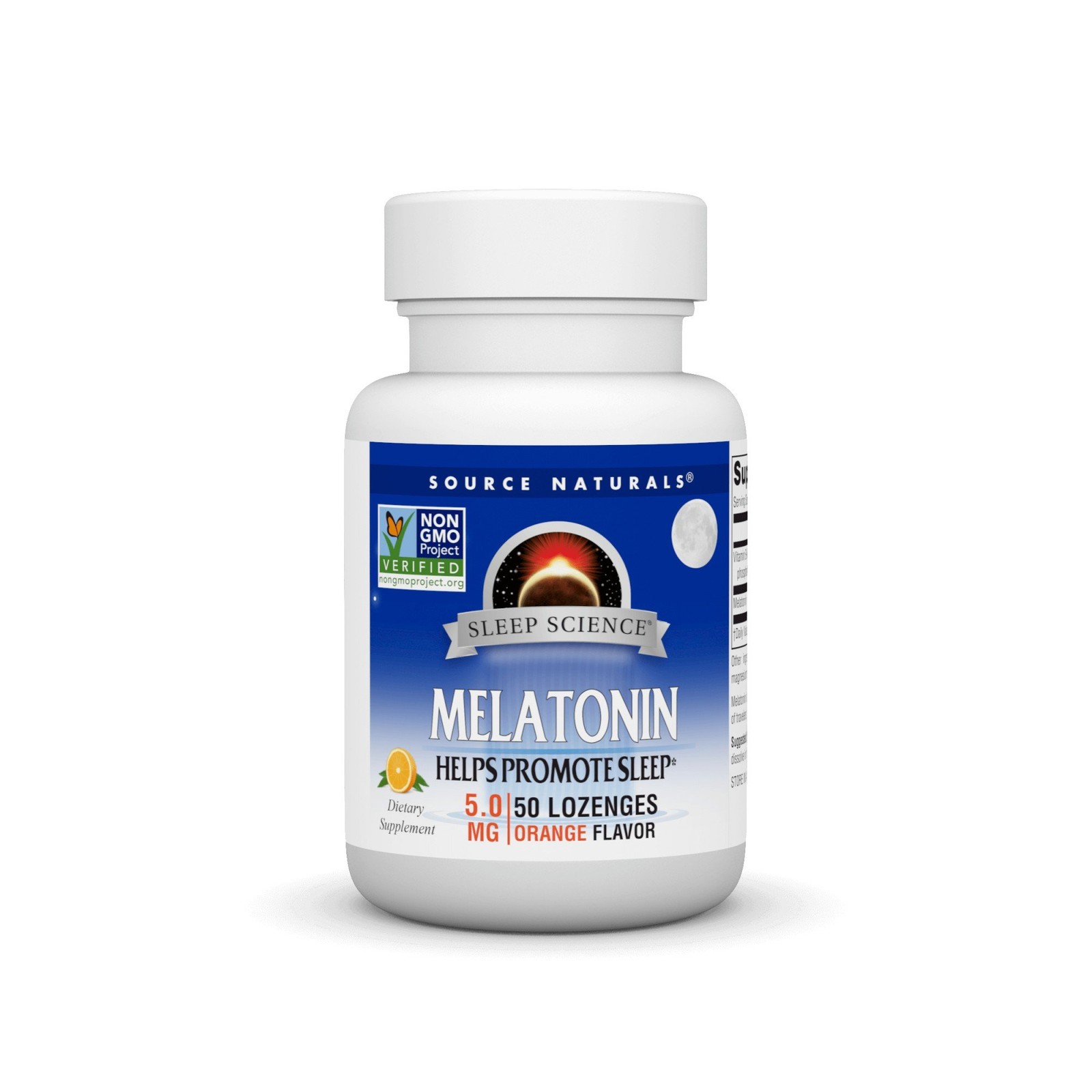 Source Naturals, Inc. Melatonin 5mg Sublingual-Orange 50 Lozenge