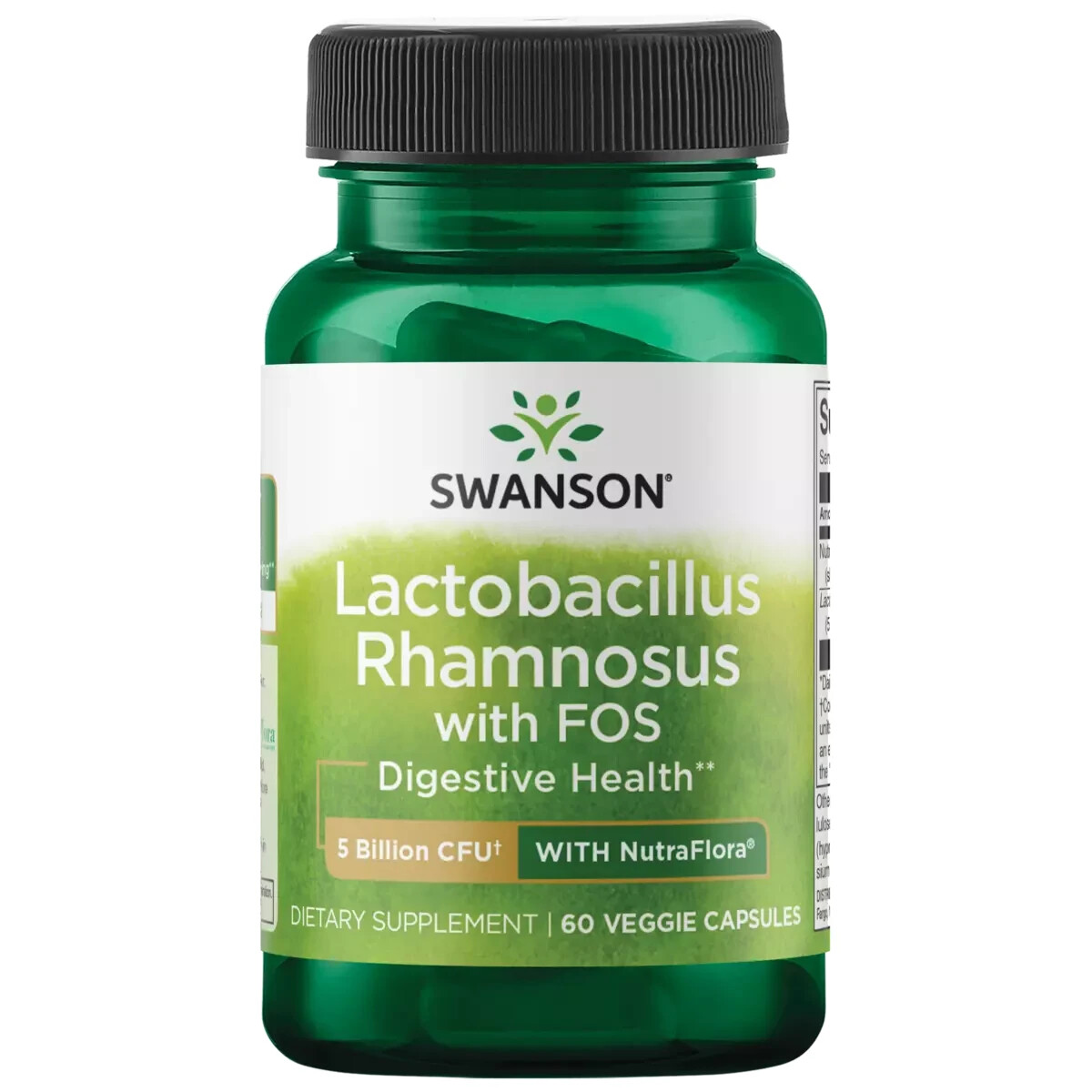 Lactobacillus Rhamnosus with FOS – 60 Veggie Caps Probiotic Supp. 5 Billion CFU