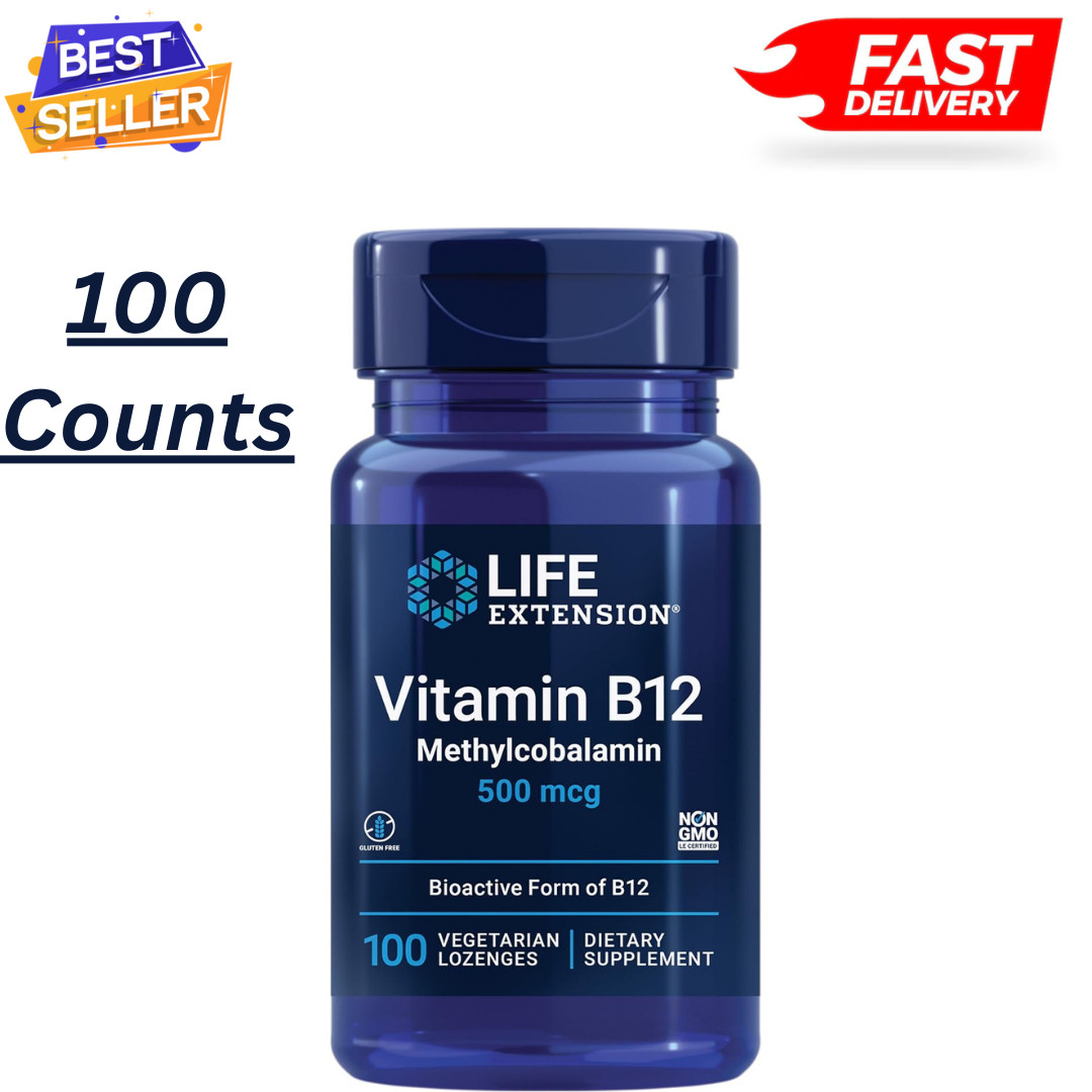 Life Extension Vitamin B12 Methylcobalamin 500mcg Essential Vitamin B12 Sugar…