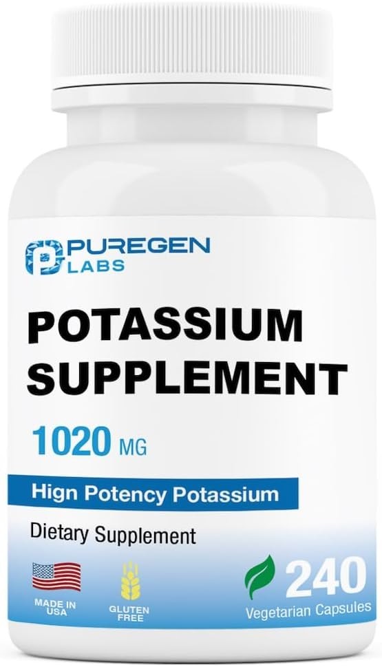 Puregen Labs Potassium Bicarbonate Supplement 1020 mg | Non-GMO | Gluten Free