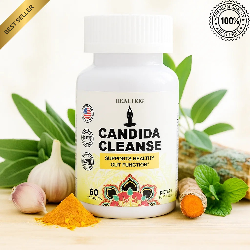 Candida Cleanse 60 Capsules – Gut & Colon Support, Natural Herbs for Intestinal
