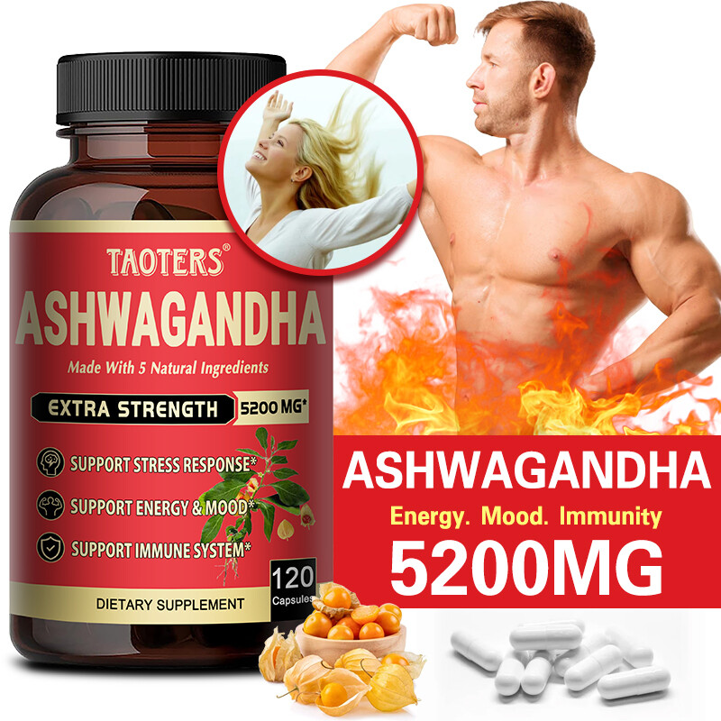 Ashwagandha 5200 Mg Capsules – Memory,Energy & Mood Support,Relief Stress