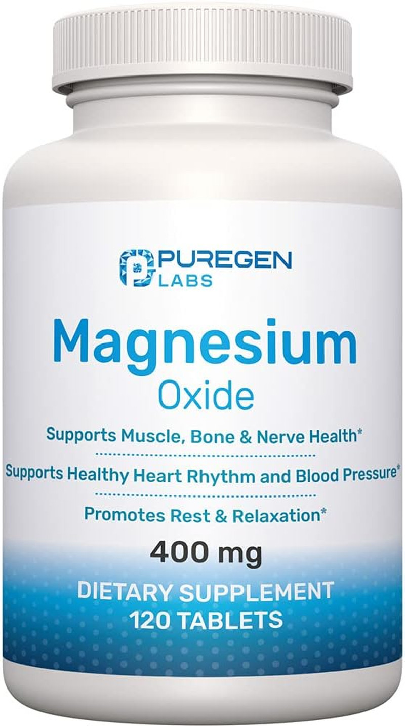 Magnesium 400mg Supplement, High Potency, Immune Support, Muscle & Leg Cramps