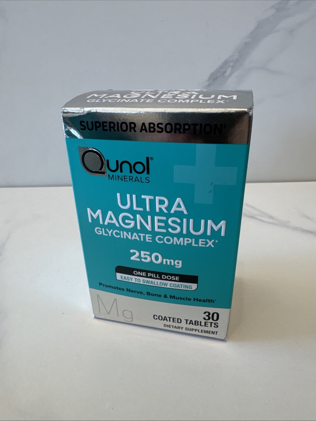 Qunol Minerals Ultra Magnesium Glycinate 250 Mg 30 Coated Tablets Exp 10/26 New