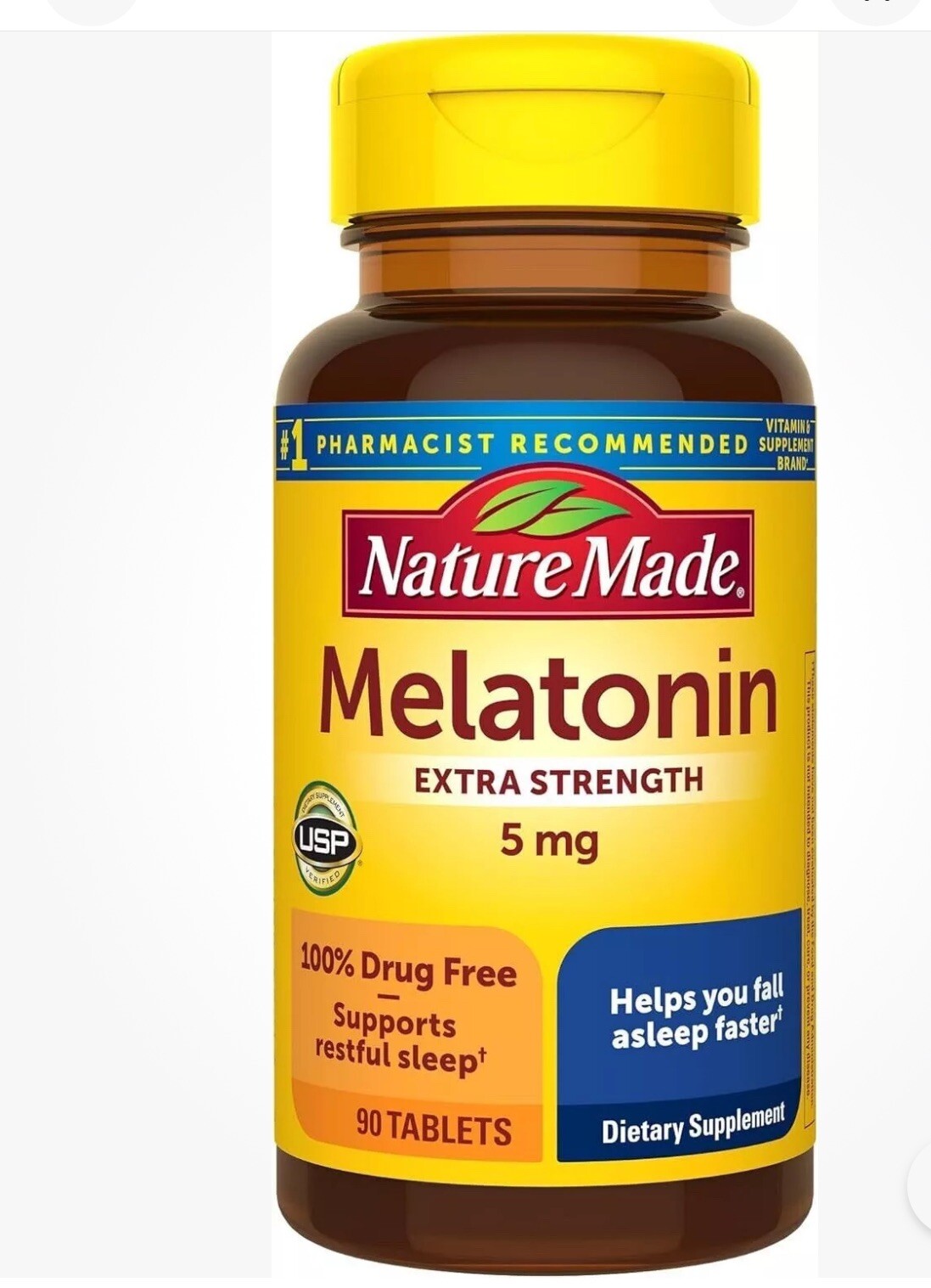 Melatonin Extra Strength Tablets, 100% Drug Free Sleep Aid  Ex:01/26