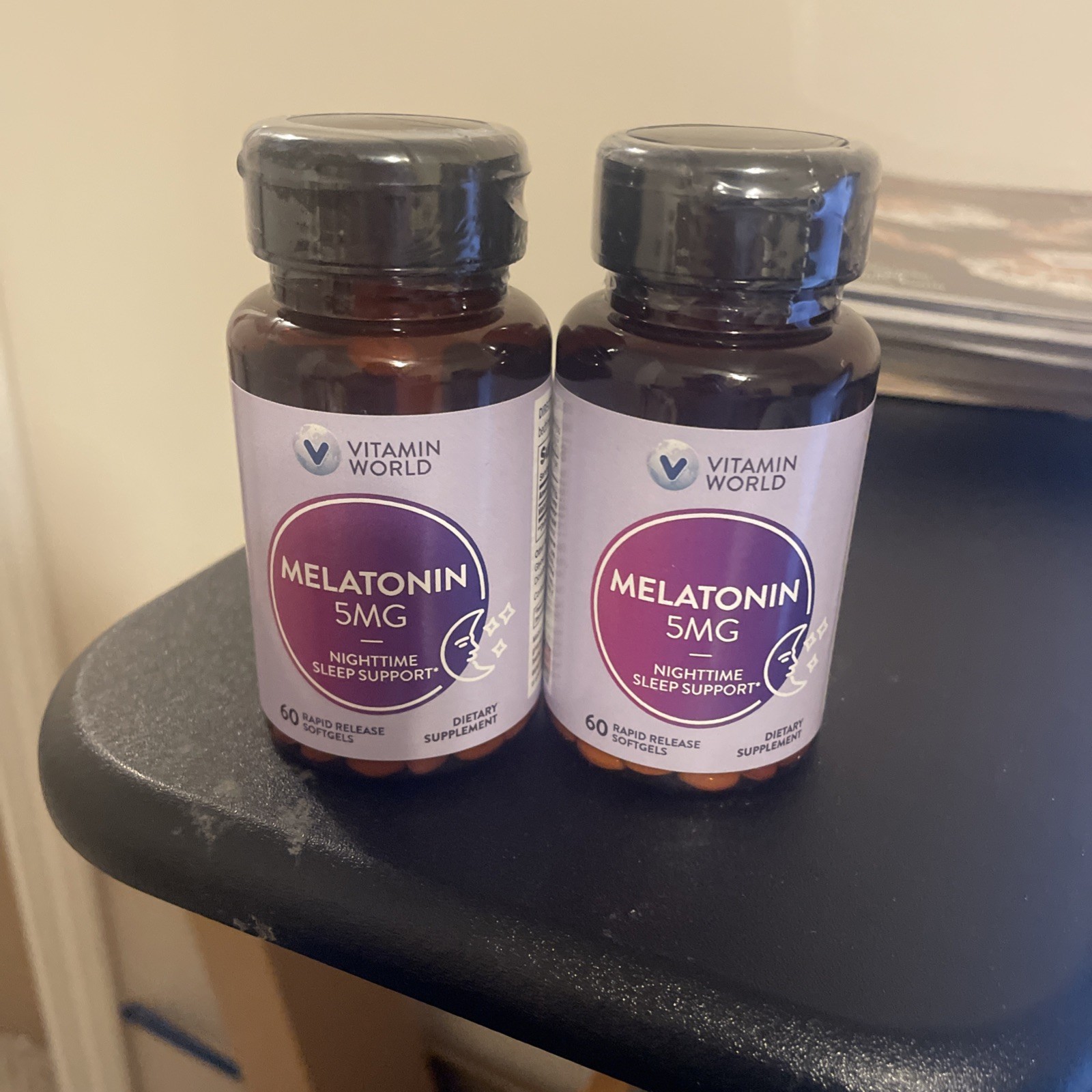 Melatonin 5 Mg Rapid Release Softgels 60 ea bottle (2 bottles) Sealed exp 4/26