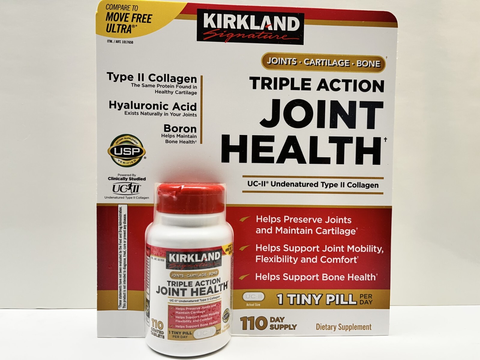 KIrkland Triple Action Joint Health 110 Tablets. Compare to Move Free Ultra