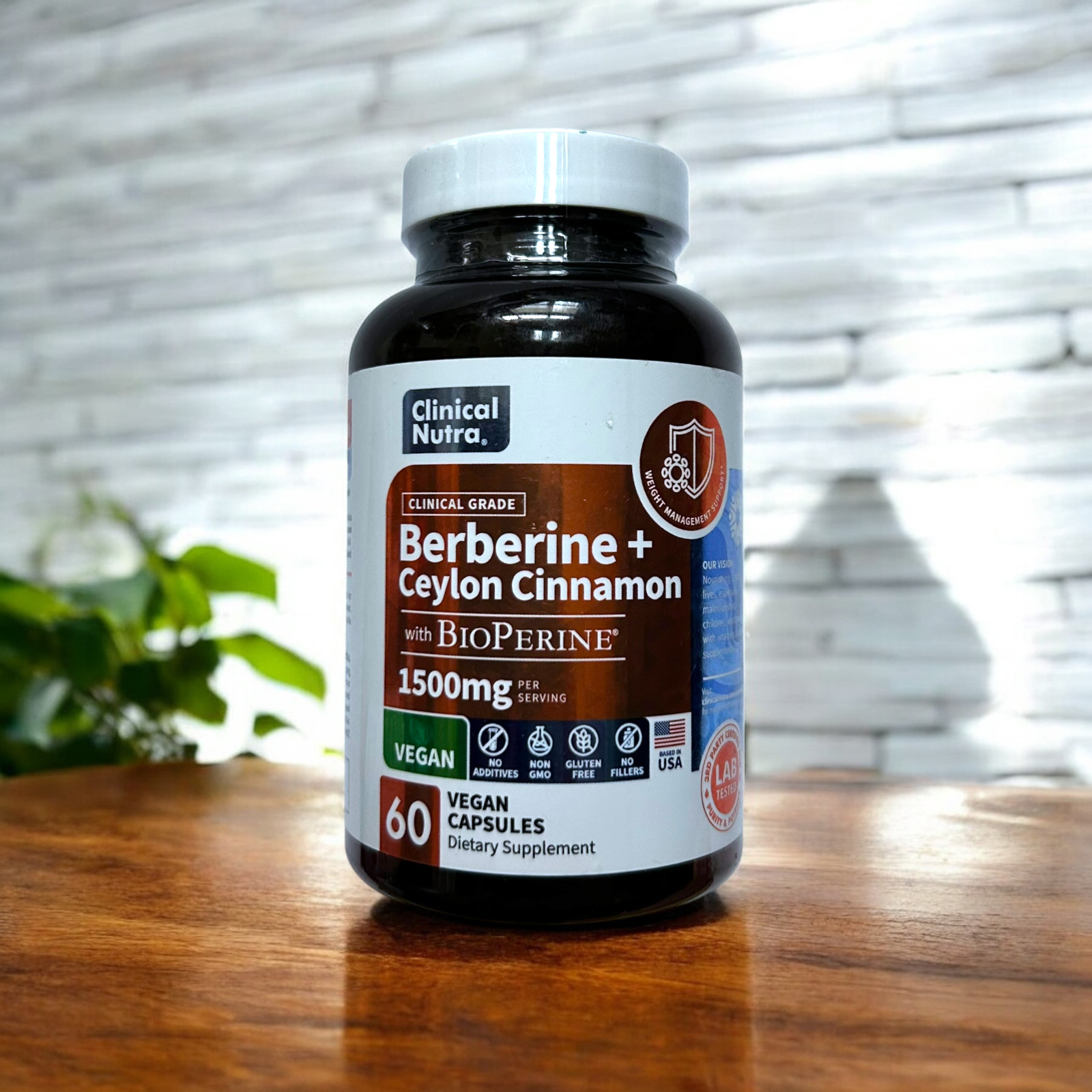 Clinical Grade Berberine Supplement 1500mg Ceylon Cinnamon 60 Caps, Exp 03/2026