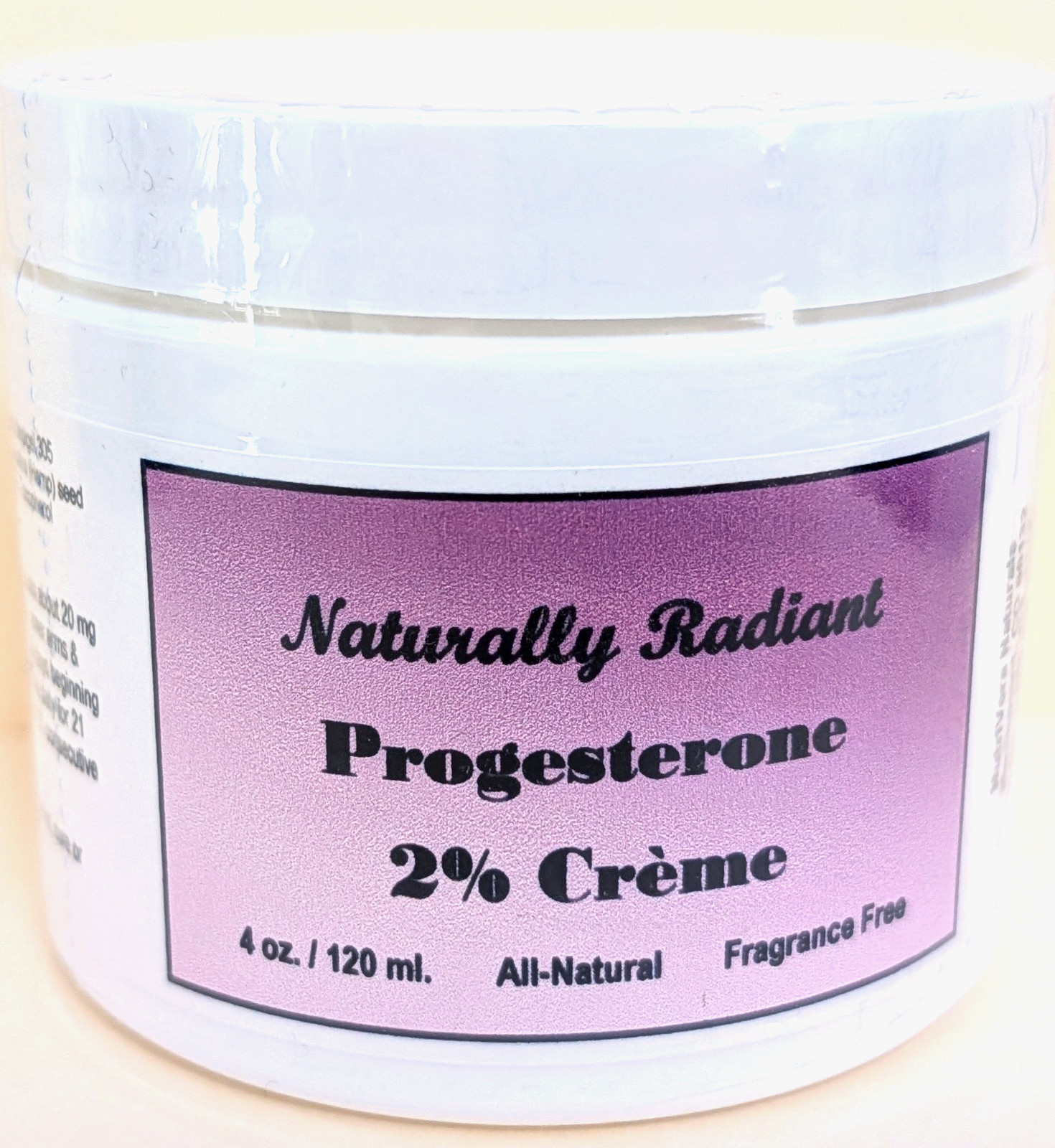 Naturally Radiant Progesterone Cream 4oz 2000mg bio-identical USP Progesterone