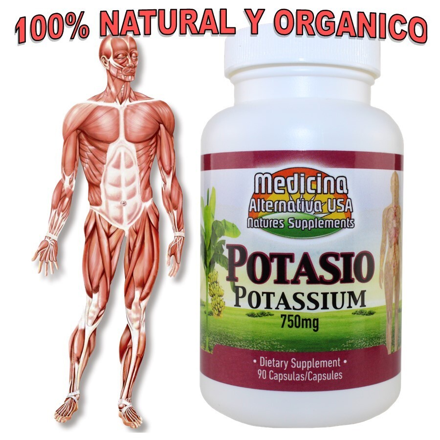 POTASIO 750mg. 100% Natural y Organico