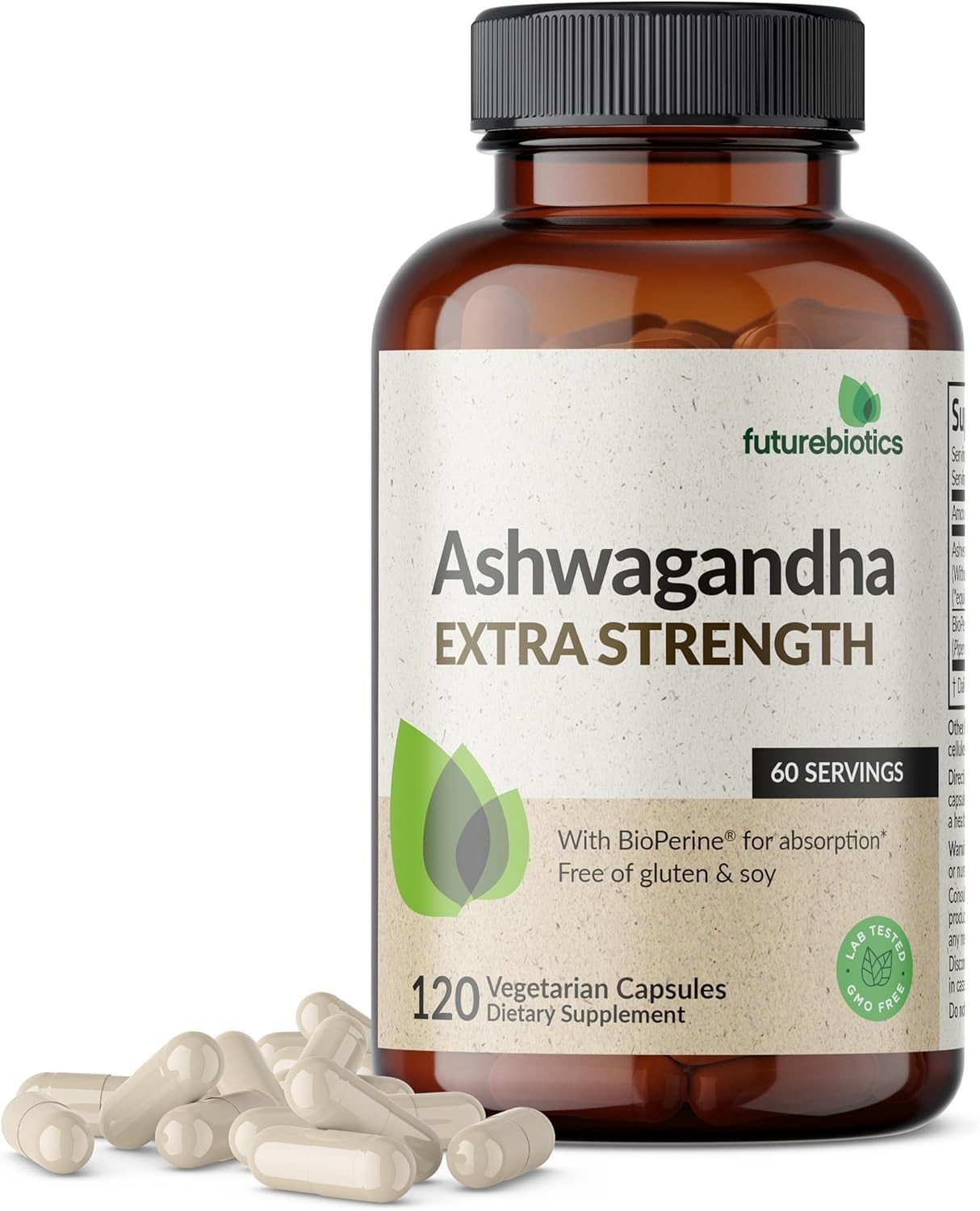 Ashwagandha Capsules Stress & Mood Support with BioPerine 120 Capsules US