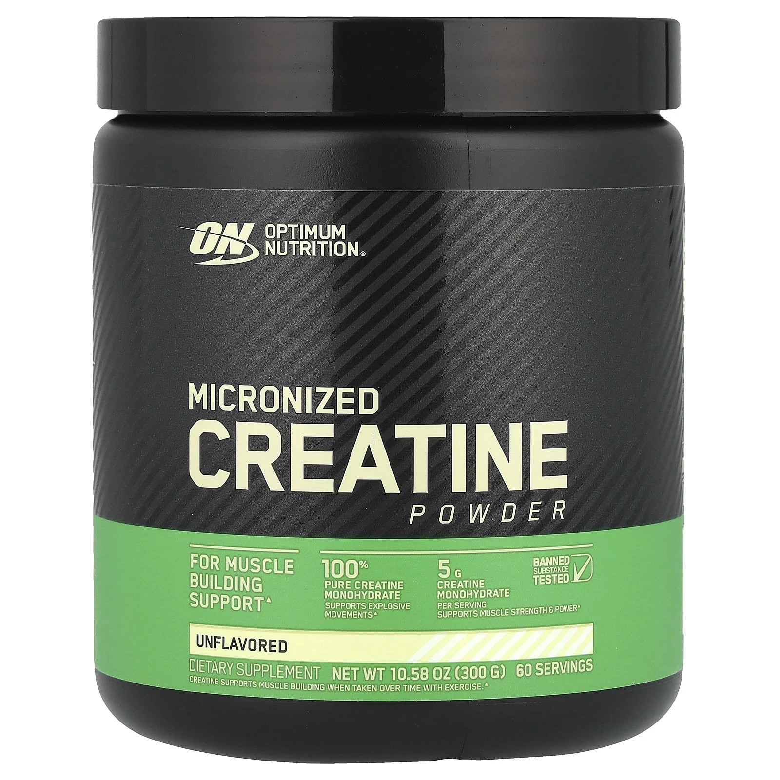 New Optimum Nutrition Micronized Creatine Powder Unflavored 10.6 oz (300 g) USA