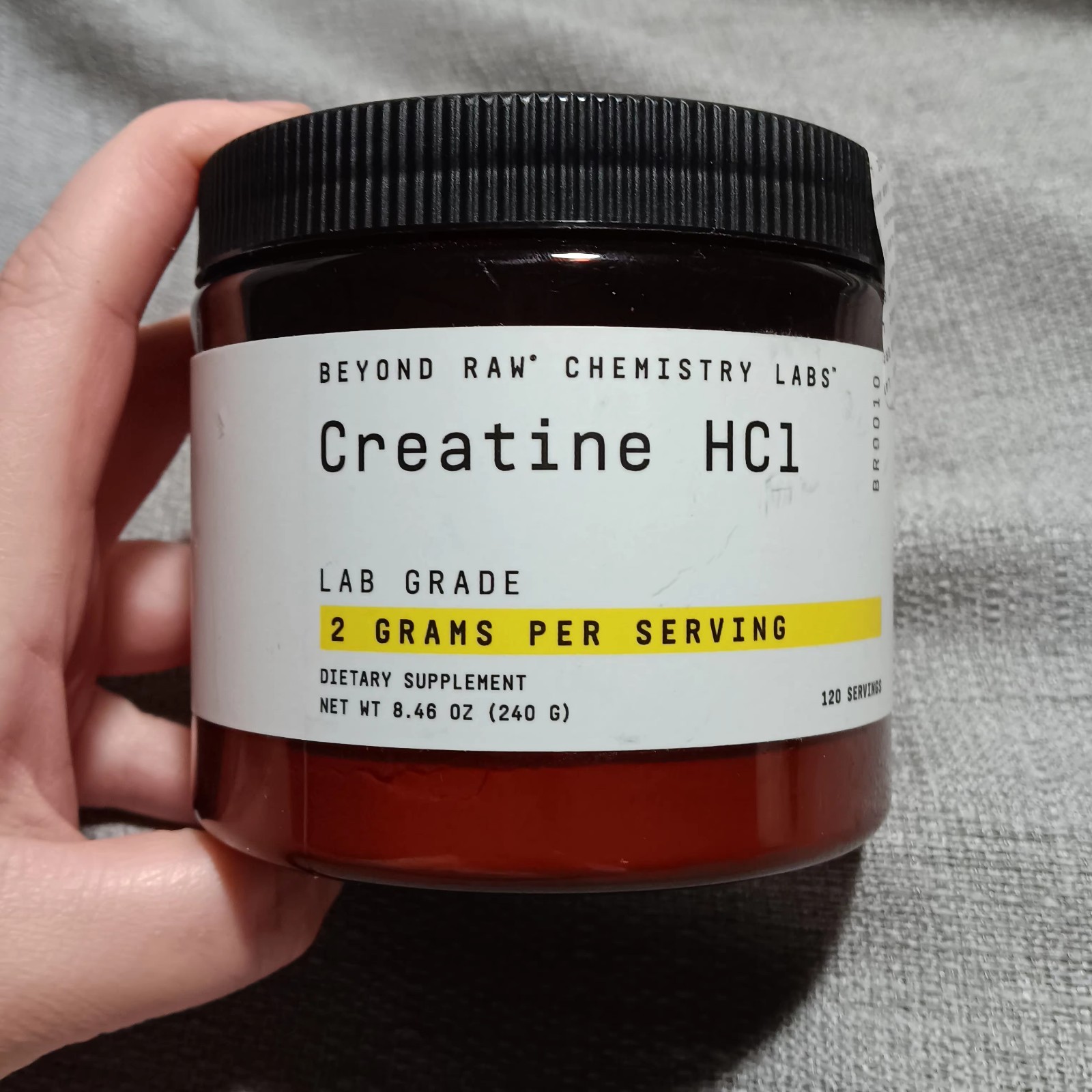 BEYOND RAW Chemistry Labs Creatine HCl Powder Muscle Performance 120 Servings