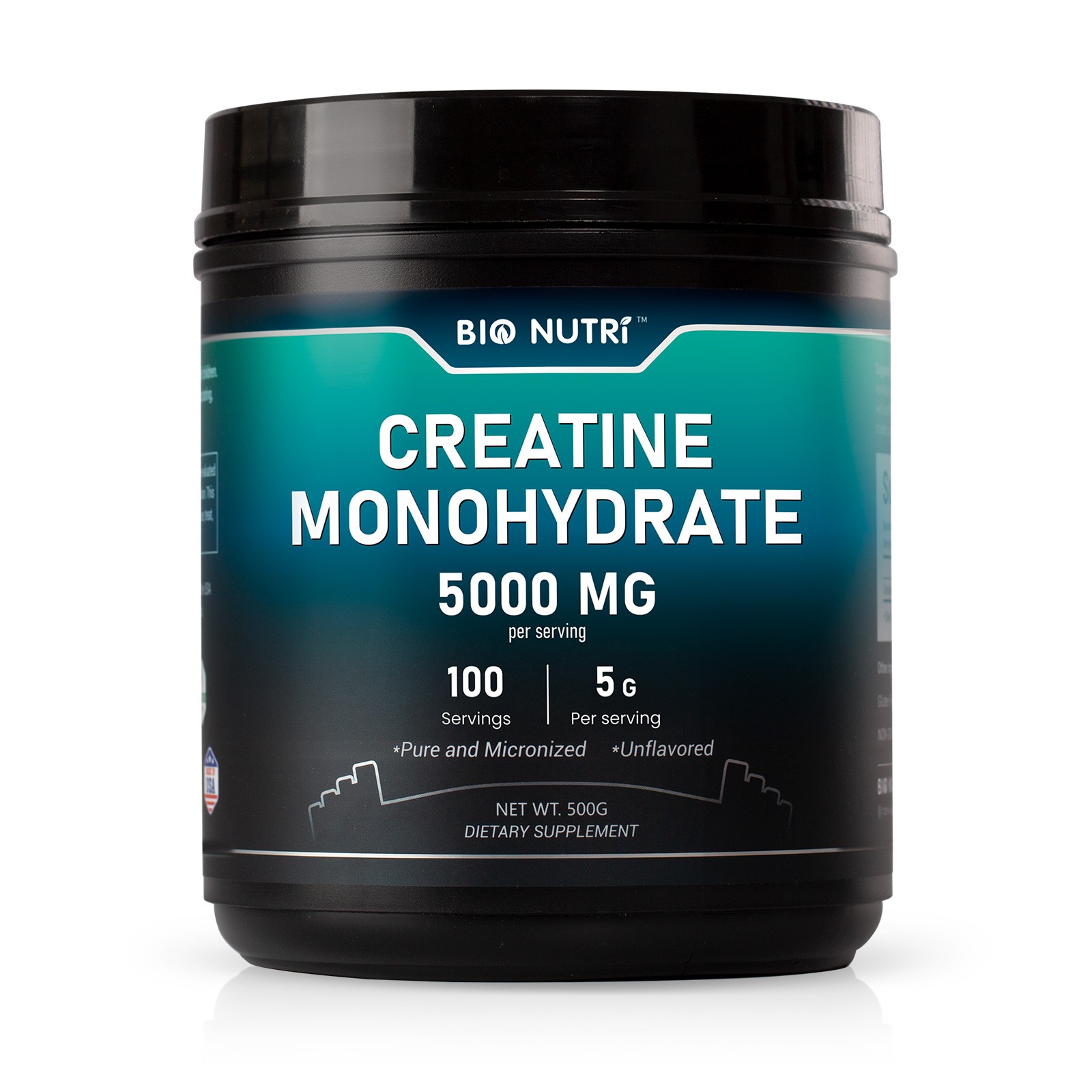 Pure Creatine Monohydrate 500 Gram Powder Micronized 100 Servings 5g Per Serving