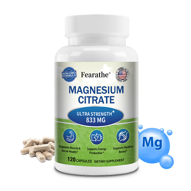 Magnesium Citrate Capsules Supports Bone Muscle Nerve And Heart Health Vegan