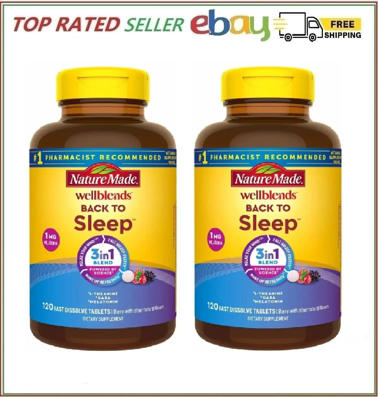 2 Pack-Nature Made Wellblends Back To Sleep, 120 Fast Dissolve Tablets