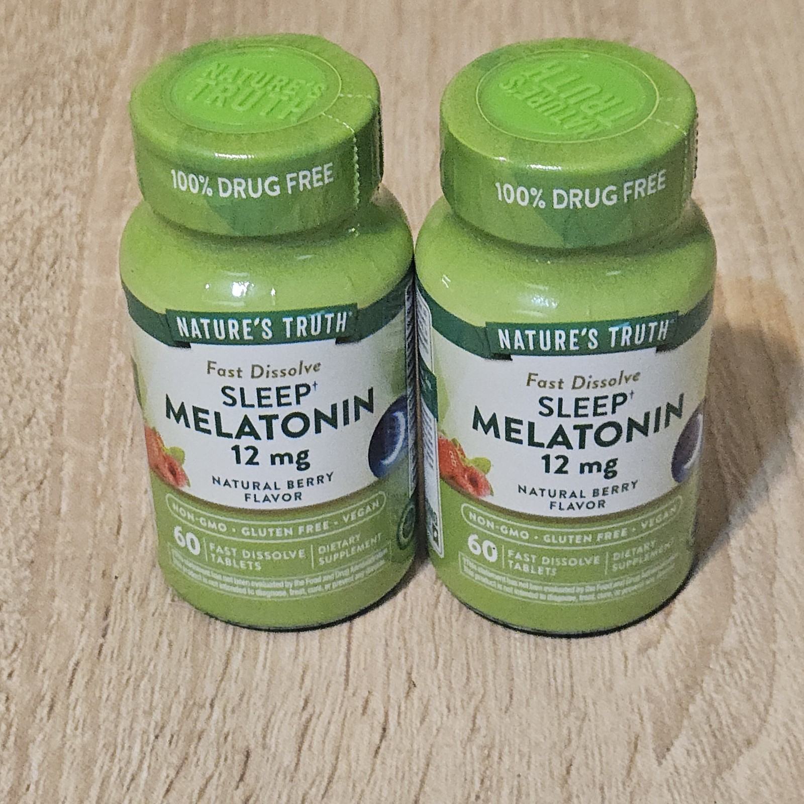 [2PACK]  Fast Dissolve Melatonin 12mg 60 Tablets Each Bottle= 120 Total Exp 2027