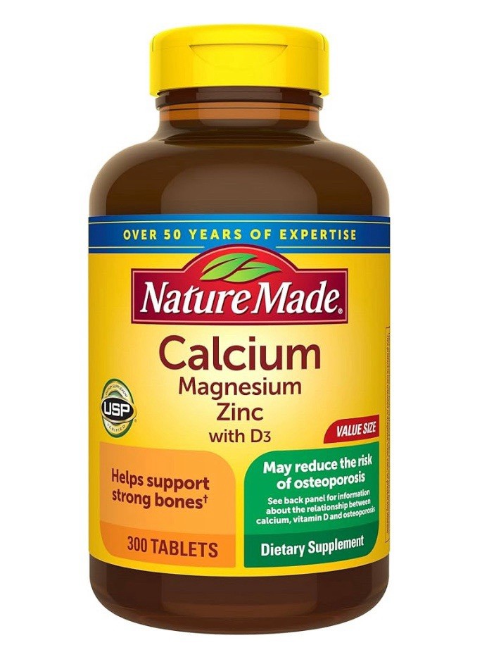Nature Made Calcium Magnesium Zinc with Vitamin D3 300 Tablets Bone Health