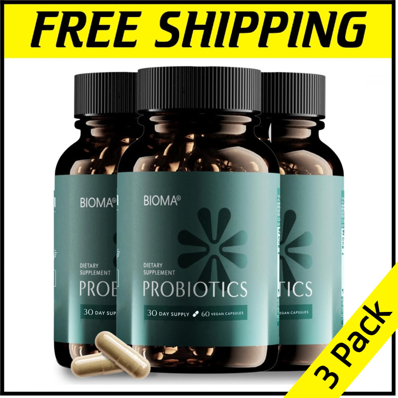 3Pack BIOMA Probiotics Digestive Health Gut Support for Men & Women 180 Capsules