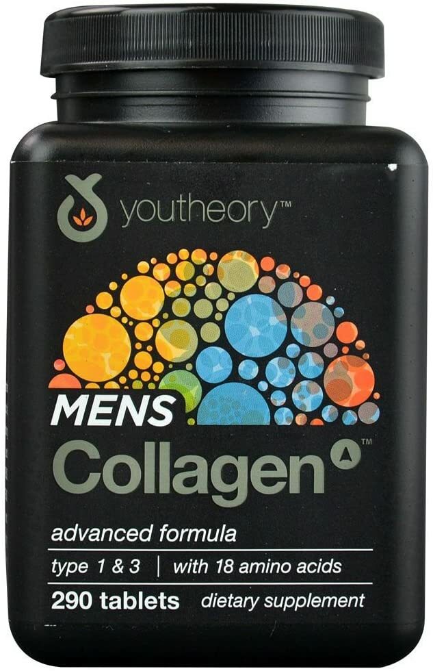 Youtheory Collagen – Mens – Advanced – 290 Tablets – Gluten Free Exp. 07/2027