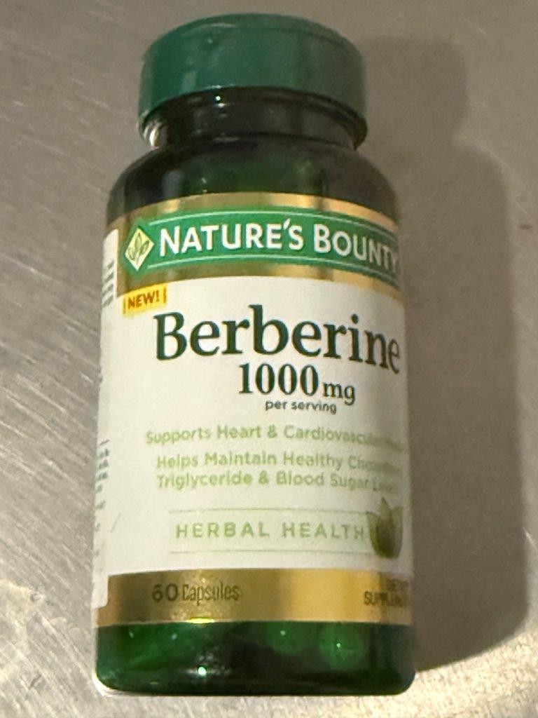 NATURE’S BOUNTY Berberine 1000mg  Heart Cardio Blood Sugar 60 Ct Exp 10/26