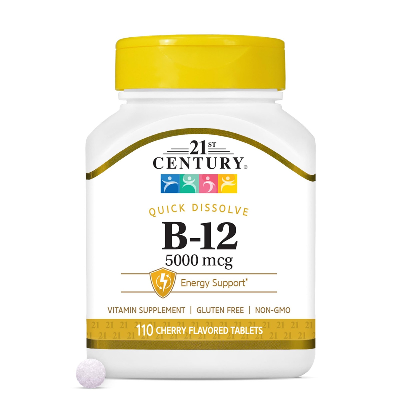 Hi Potency Sublingual Vitamin B12 5000 mcg 110 Count Wheat Free Energy Support