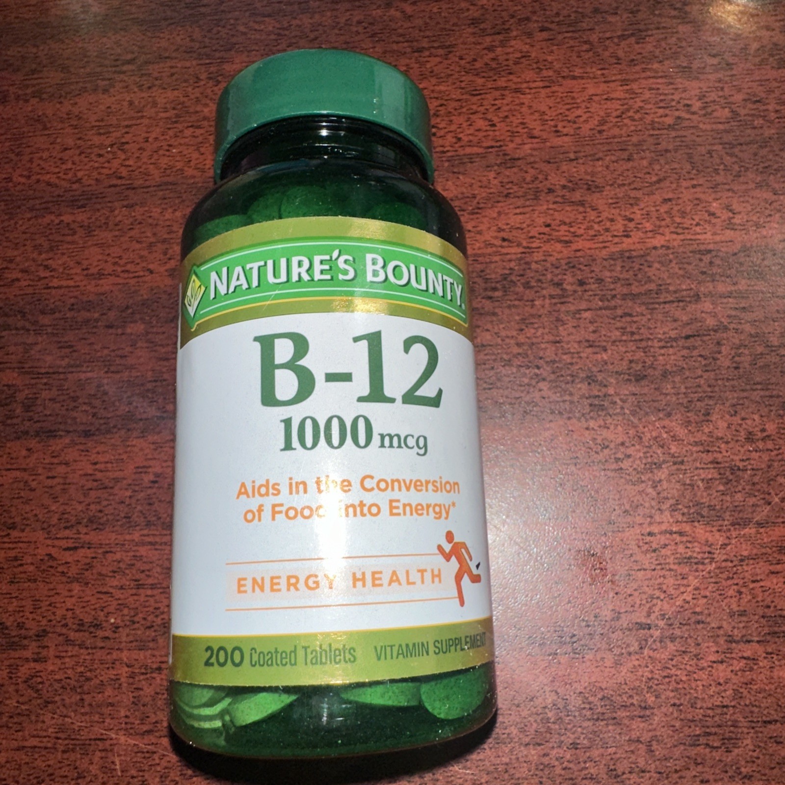 Nature’s Bounty Vitamin B12 1000mcg, Energy Health, 200 Coated Tablets, 08/2027