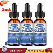 3XMagnesium Glycinate 500mg Complex Liquid Drop with Magnesium Citrate Potassium