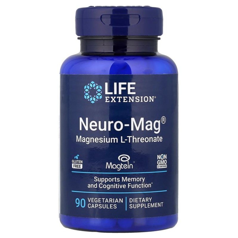 Life Extension Neuro-Mag,Magnesium L-Threonate, 90 Vegetarian Capsules