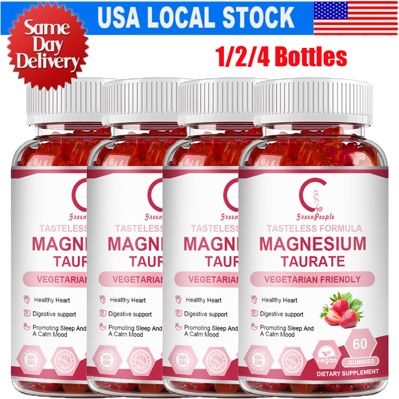 Magnesium Taurate 1800mg,60/120/240 Gummies,for Calm, Stress, Sleep, Heart