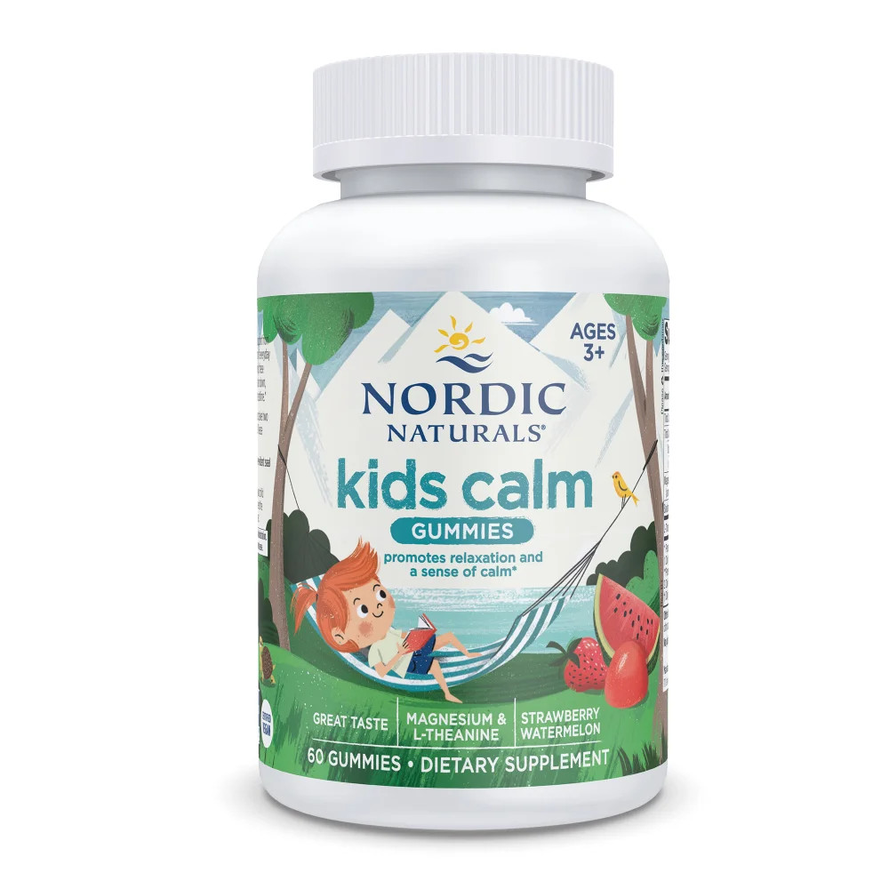 Nordic Naturals Kid’s Calm Gummies, Strawberry Watermelon, 60 Count