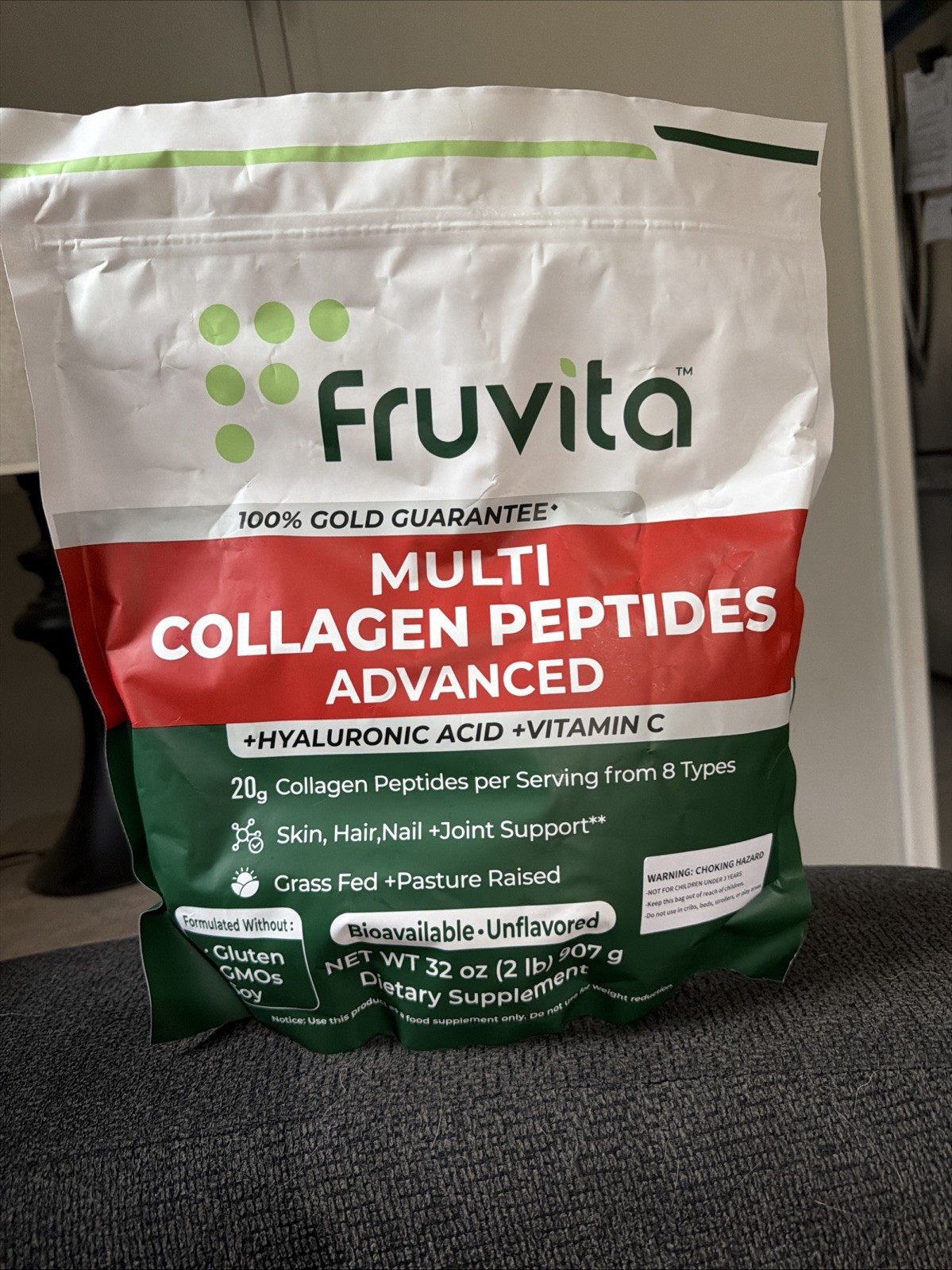 Fruvita Multi Collagen Peptides Advanced Unflavored 32oz Exp 8/29/2027